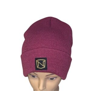 Noble Outfitters Knitted Cuffed Beanie in Beetroot